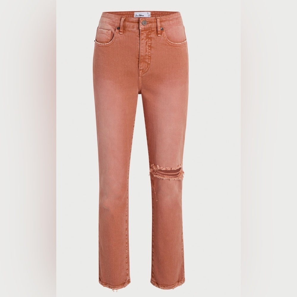 NEW SAM EDELMAN - Colored Denim Ankle Jean size 27 with Distress Aesthetic